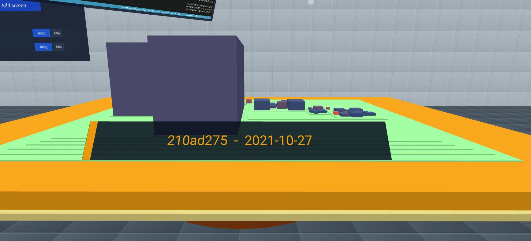 An evolution frame stamped with the commit hash and date it belongs to