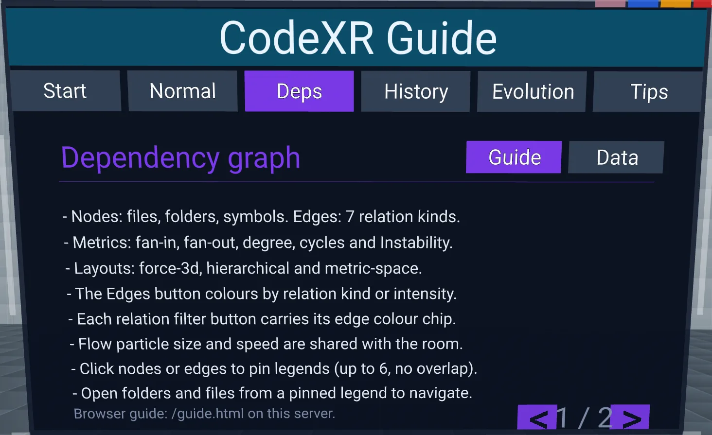 User guide: dependency analysis walkthrough