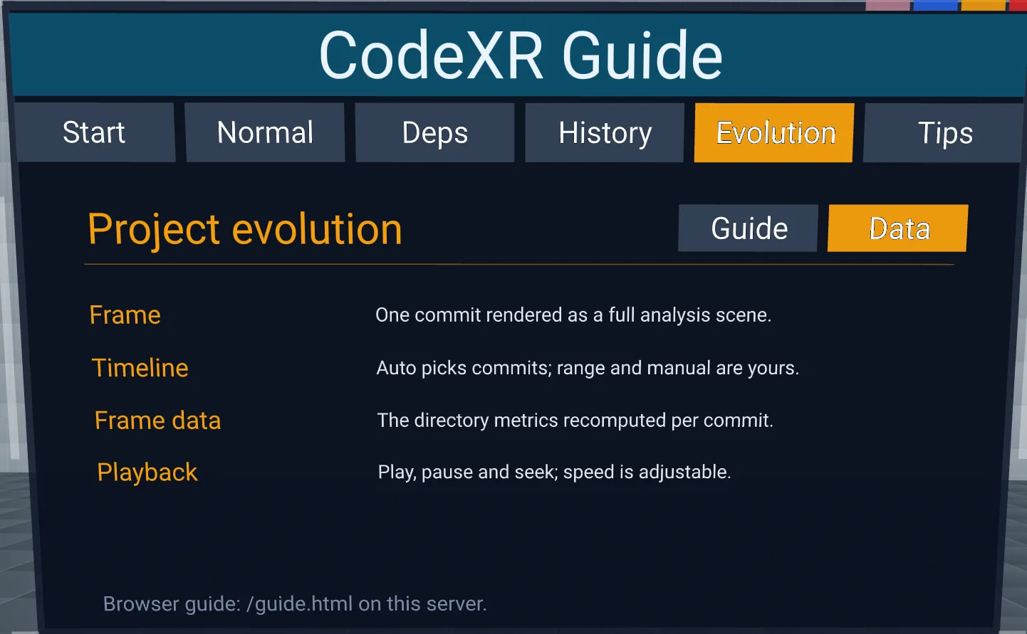 User guide: project evolution glossary