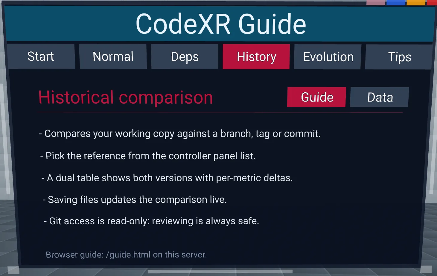 User guide: historical comparison walkthrough