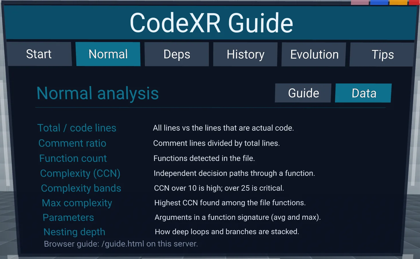 User guide: classic analysis metric glossary