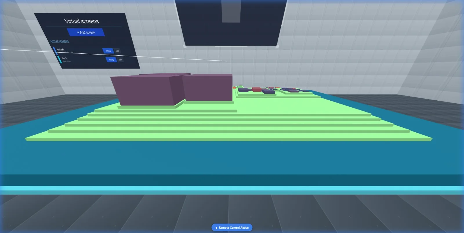 A VR session with the code city on the table